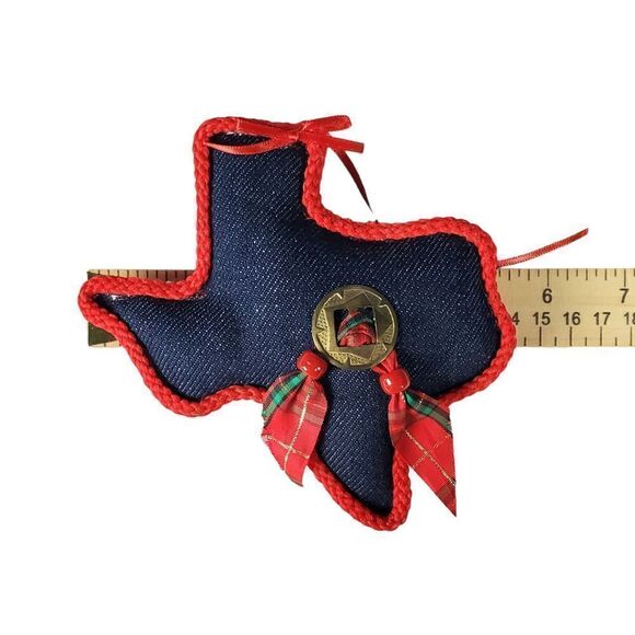 Texas Christmas Ornaments Lot of 8 Red Blue Tassel Handmade Western Holiday Gift - Picture 5 of 6